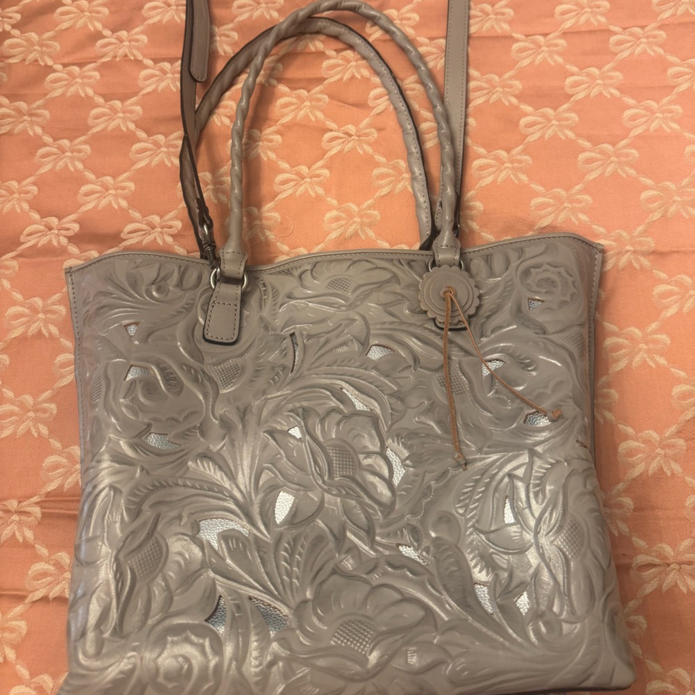 The Patricia Nash Leather Cutout Adeline Tote